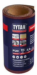 Шкурка шлифовальная на тк. основе 115мм*4,5м Р180 водост. рулон TYTAN Professional /40/